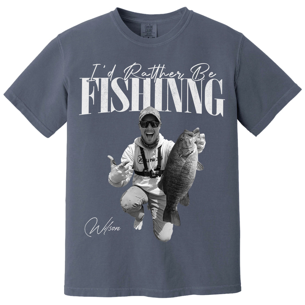 I'd Rather Be Fishing – Washed Tee Retro Bootleg Shirt For Fishing Na02