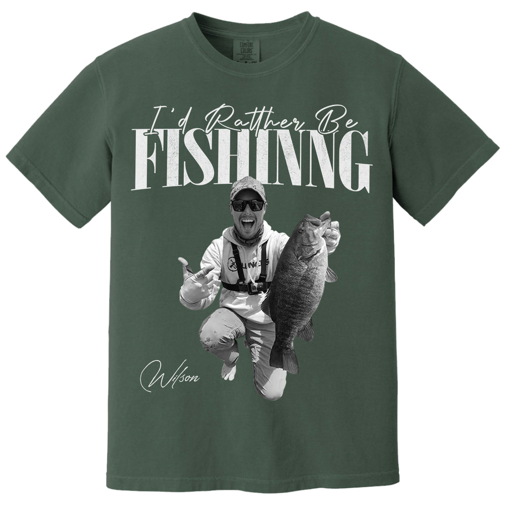 I'd Rather Be Fishing – Washed Tee Retro Bootleg Shirt For Fishing Na02