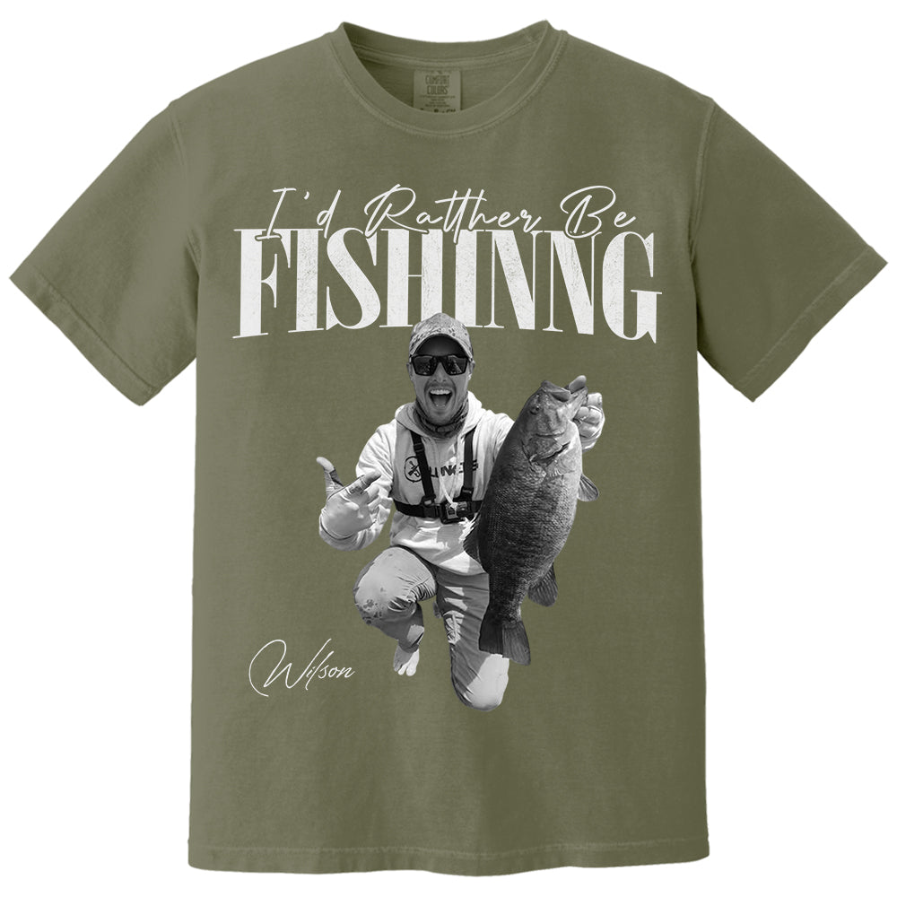 I'd Rather Be Fishing – Washed Tee Retro Bootleg Shirt For Fishing Na02