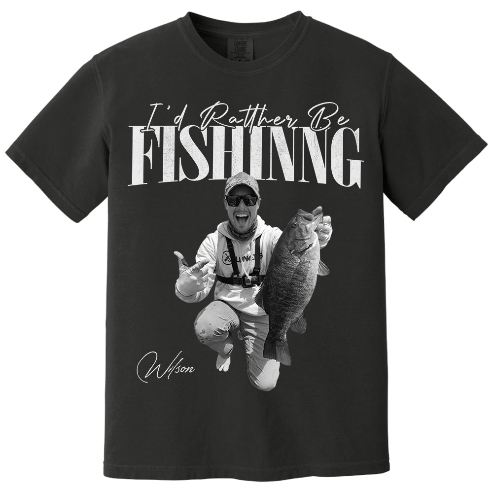I'd Rather Be Fishing – Washed Tee Retro Bootleg Shirt For Fishing Na02