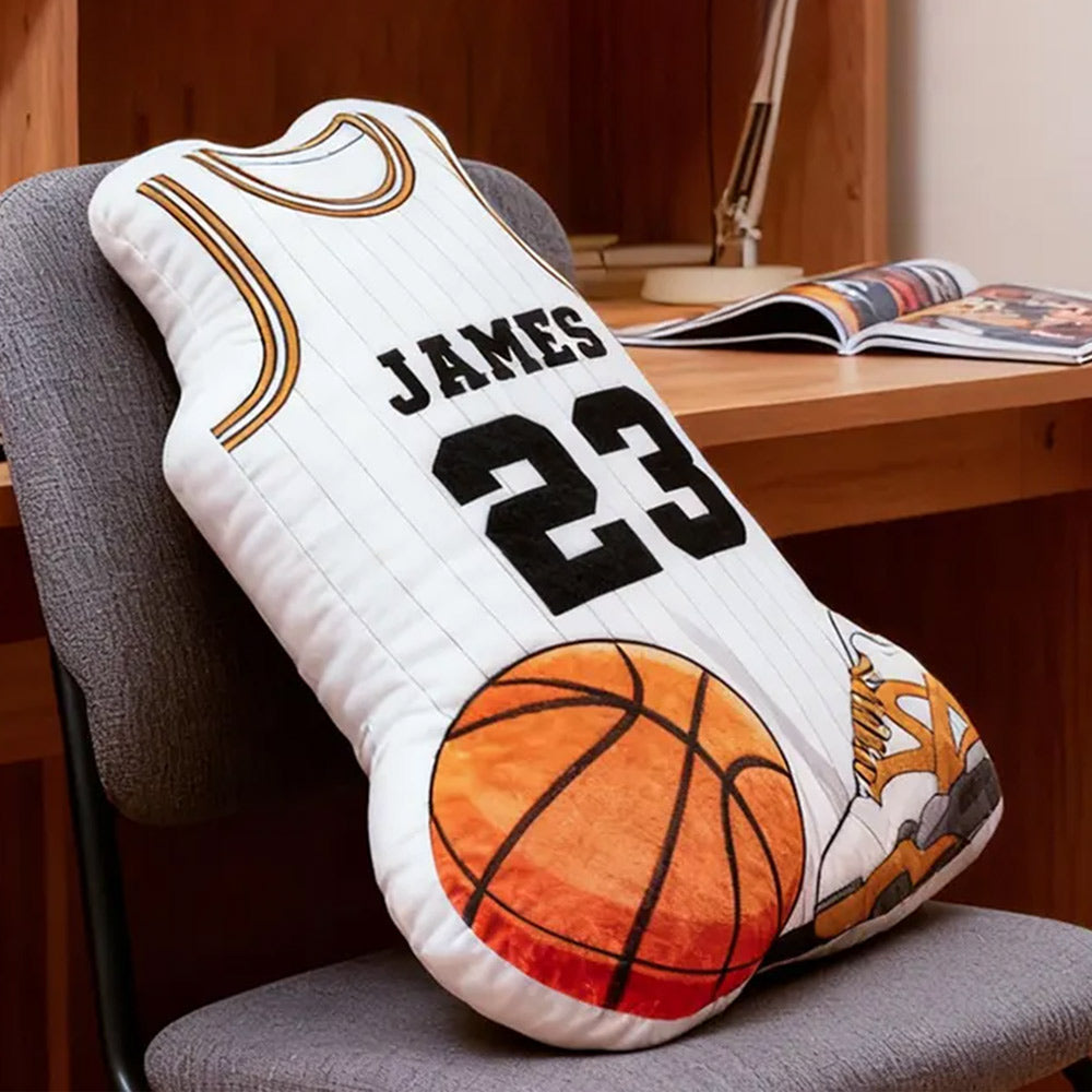 Custom Jersey Ugly Pillow, Personalized Basketball Jersey Pillow with Number Gift For Basketball Player