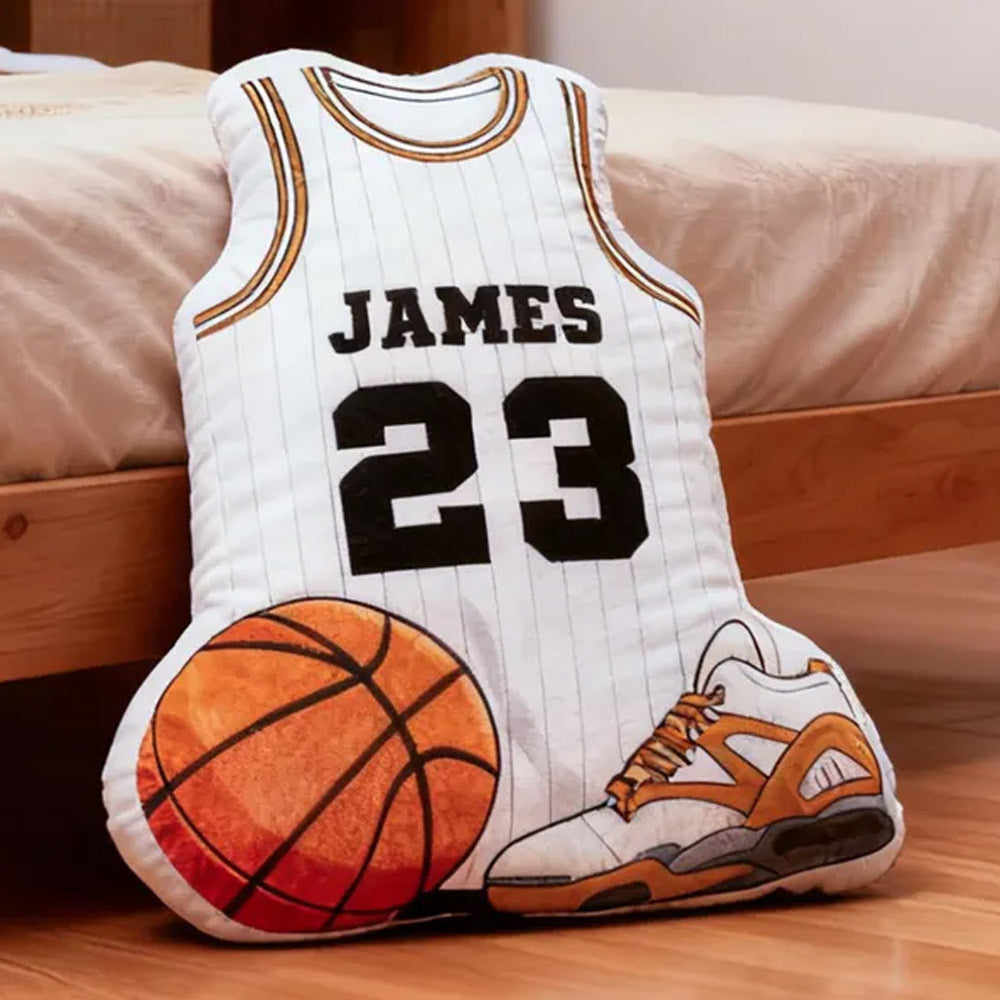 Custom Jersey Ugly Pillow, Personalized Basketball Jersey Pillow with Number Gift For Basketball Player