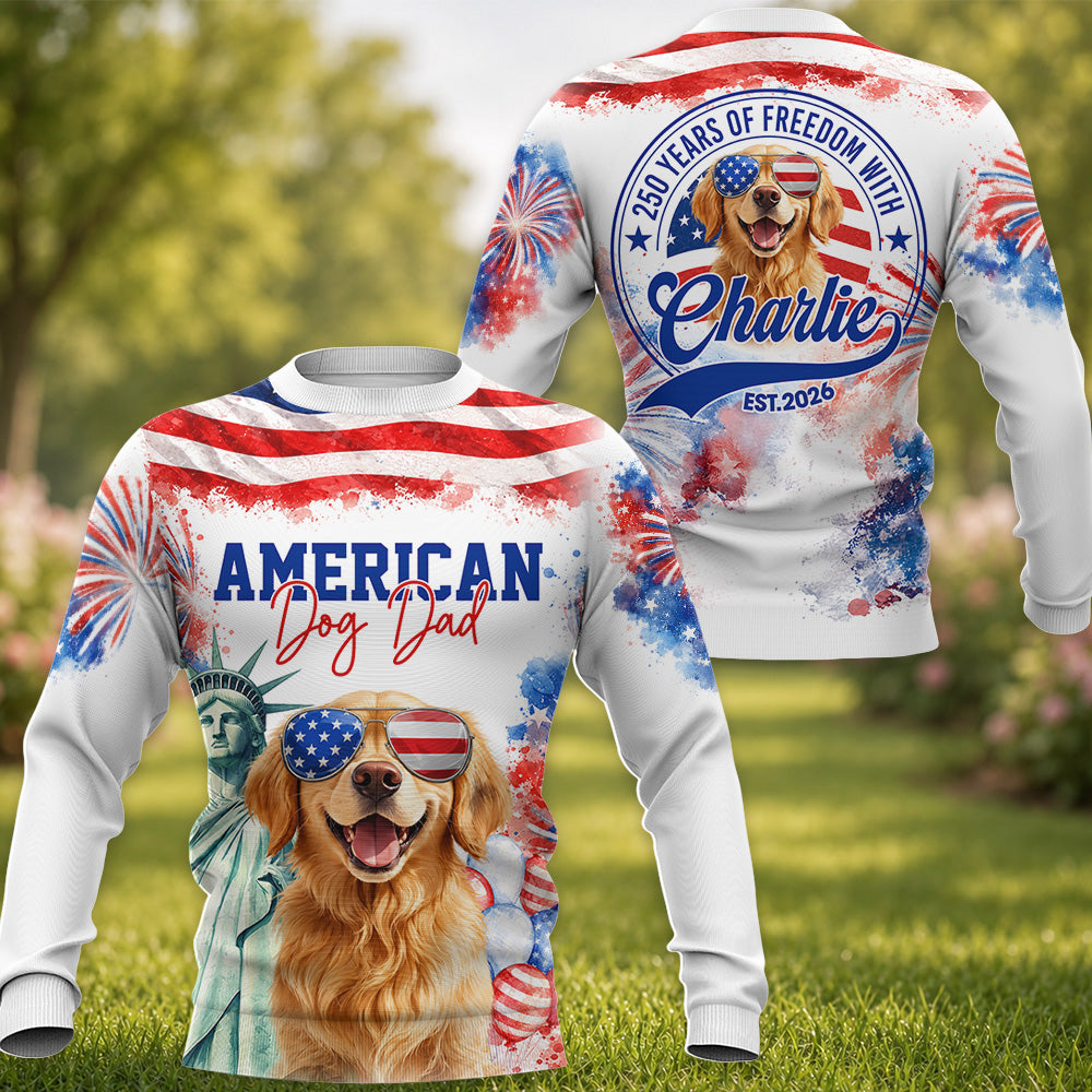 Personalized American Dog Dad Dog Mom Shirt Gifts For Dog Lovers T1807 Hv01