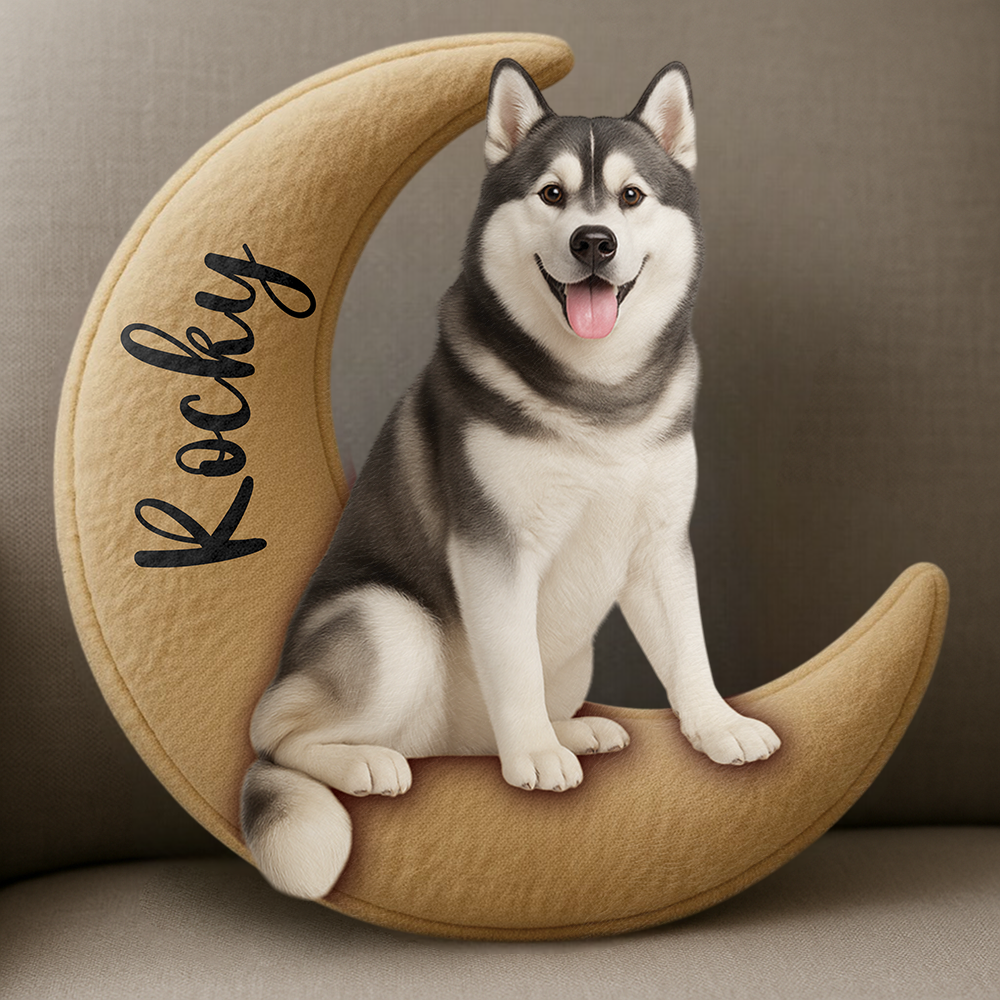 Personalized Dog/ Cat Sit On The Moon Ugly Plush Pillow For Dog Lovers Hv01