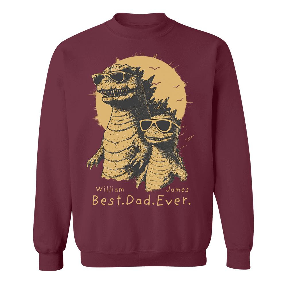 Personalized Best Dad Ever Dadzilla T-Shirt Father Day Gifts for Dad Funny Papa Tshirt Cool Daddy Dinosaur Tee Hv01