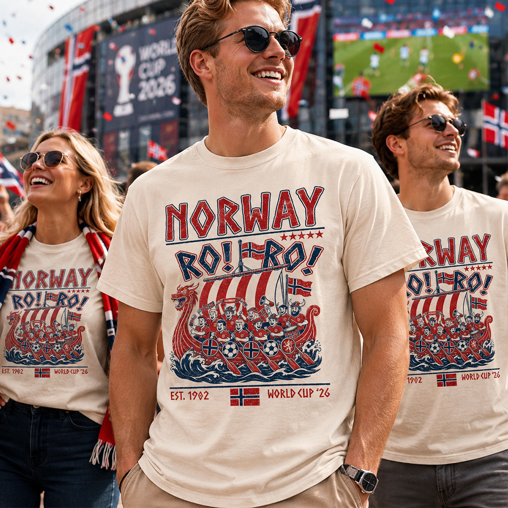 Ro Ro Norway Soccer Shirt – Viking Ship Soccer Fan Tee - Norway Team Soccer 2026 Hv01