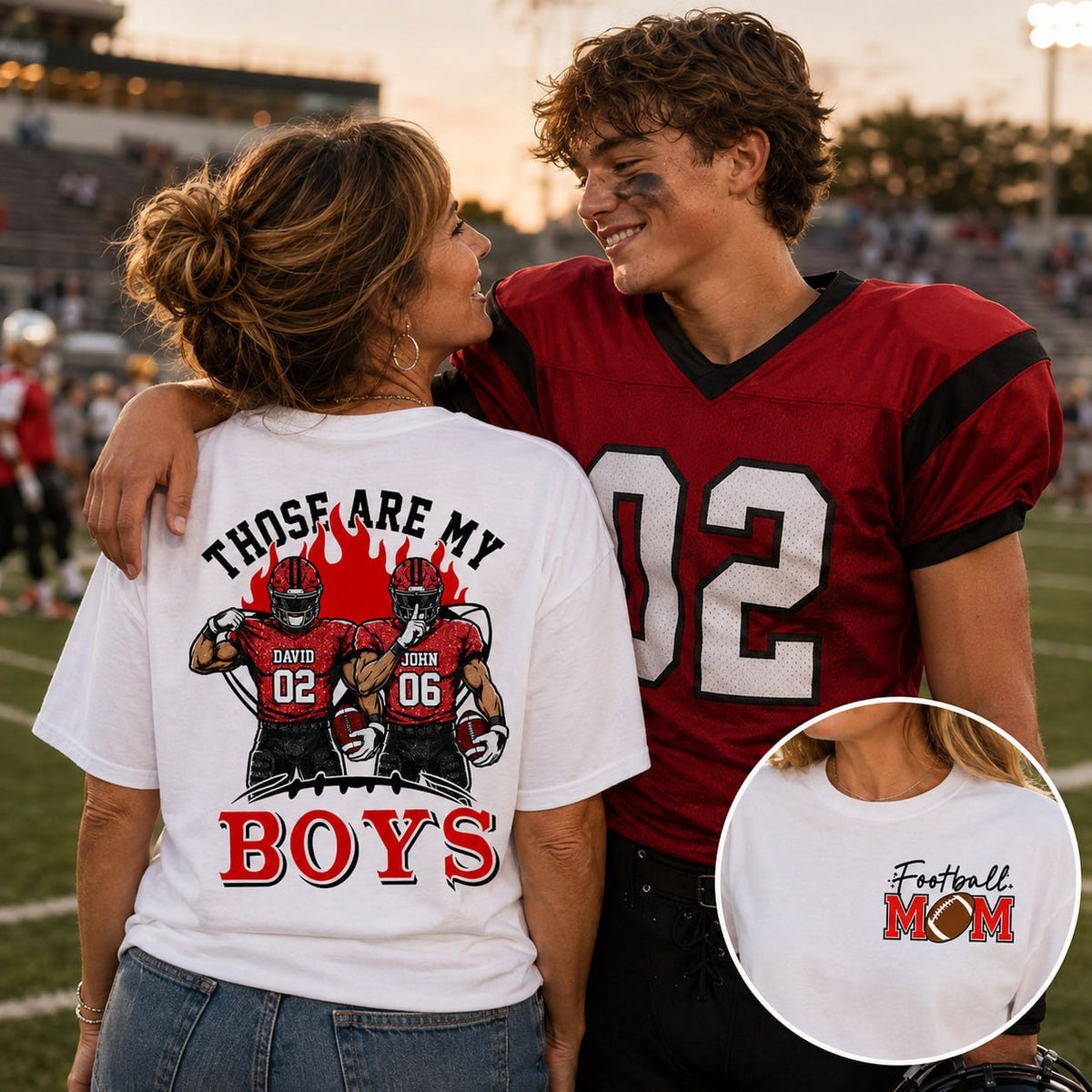 Personalized Those Are My Boys Shirt, Custom Football Mom Shirt, Gift For Sports Lovers T1807