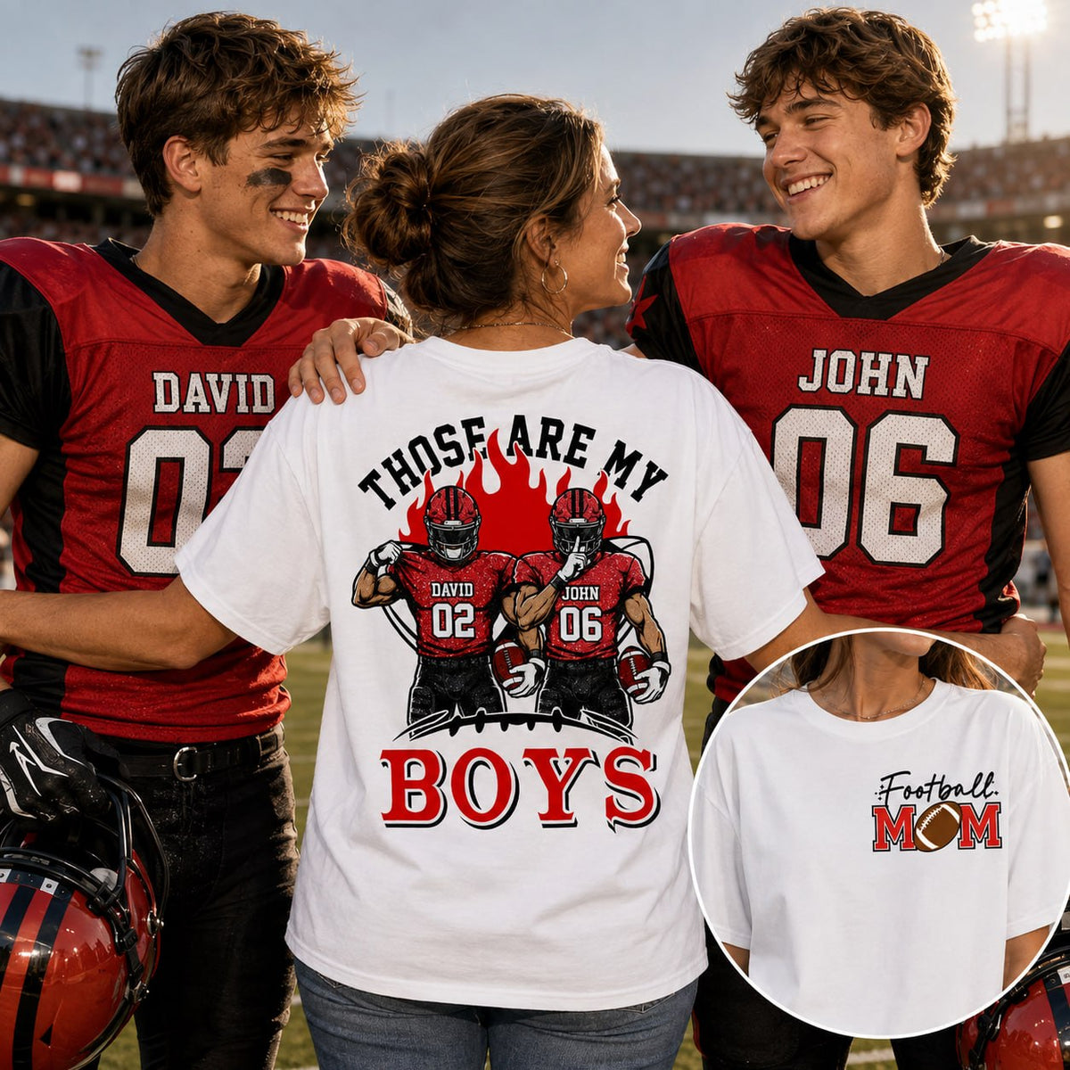 Personalized Those Are My Boys Shirt, Custom Football Mom Shirt, Gift For Sports Lovers T1807