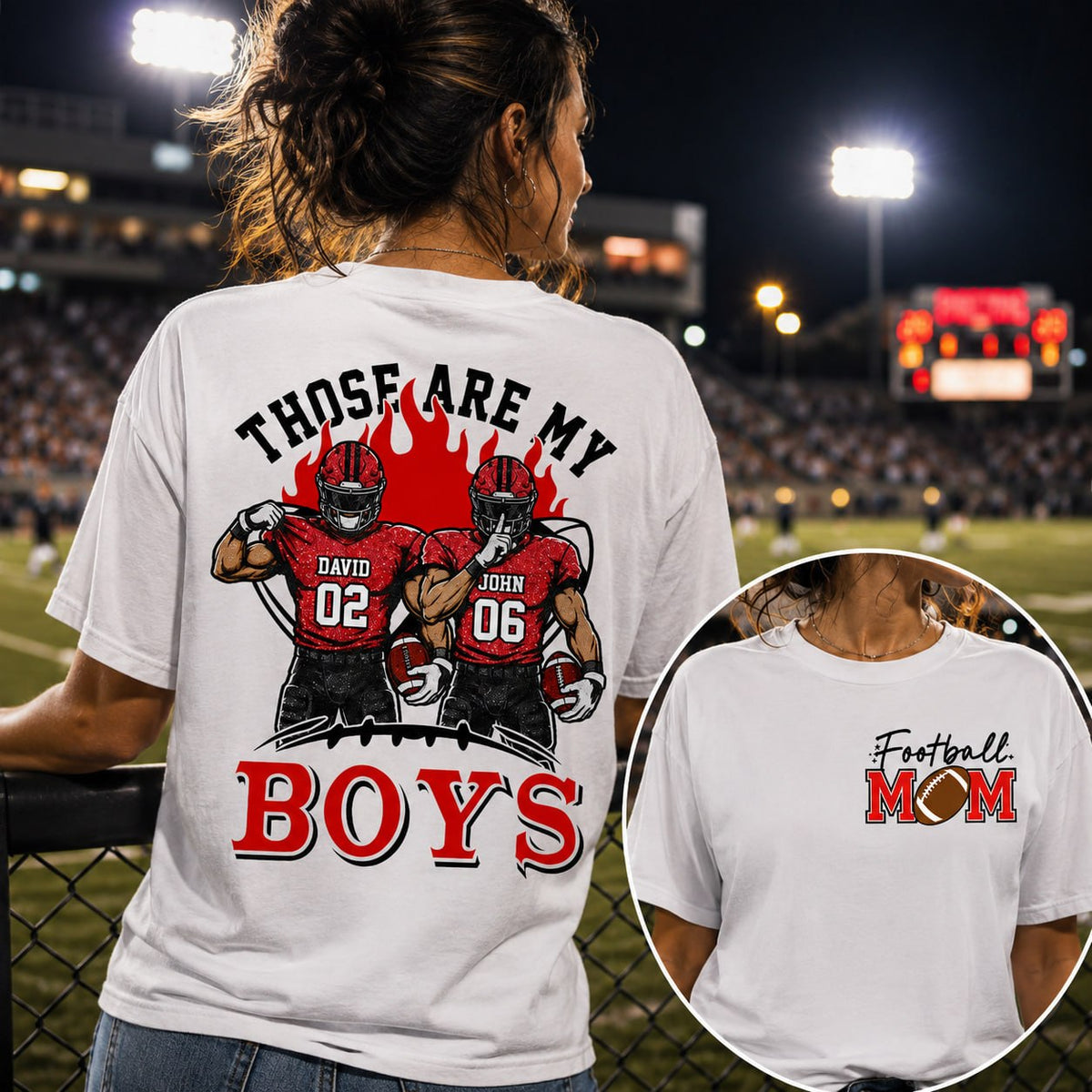 Personalized Those Are My Boys Shirt, Custom Football Mom Shirt, Gift For Sports Lovers T1807