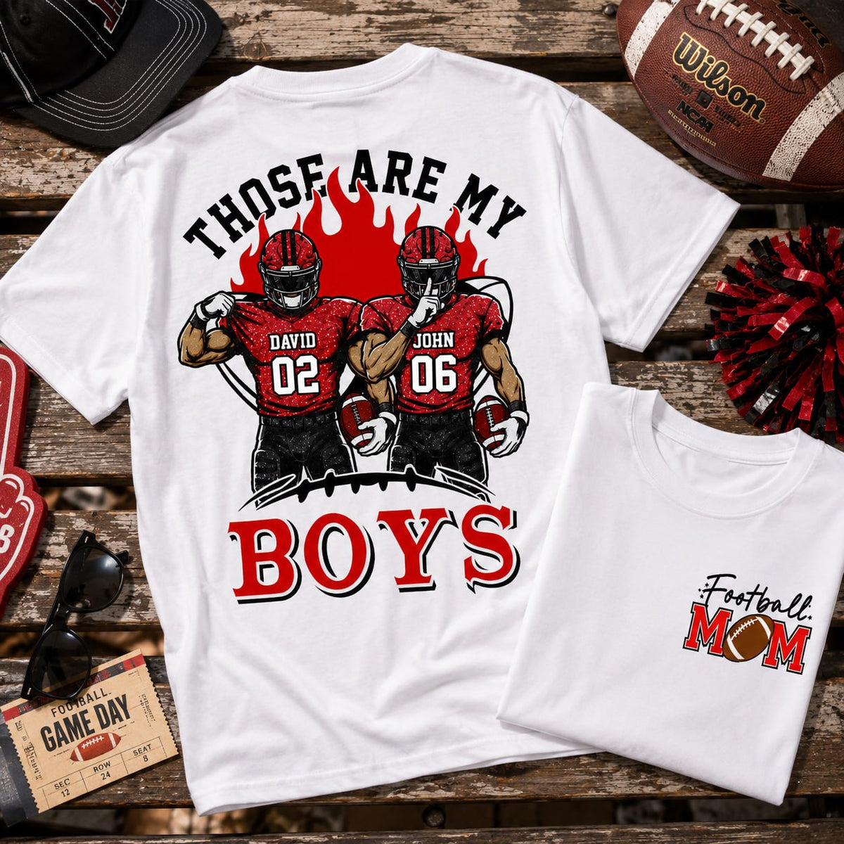 Personalized Those Are My Boys Shirt, Custom Football Mom Shirt, Gift For Sports Lovers T1807