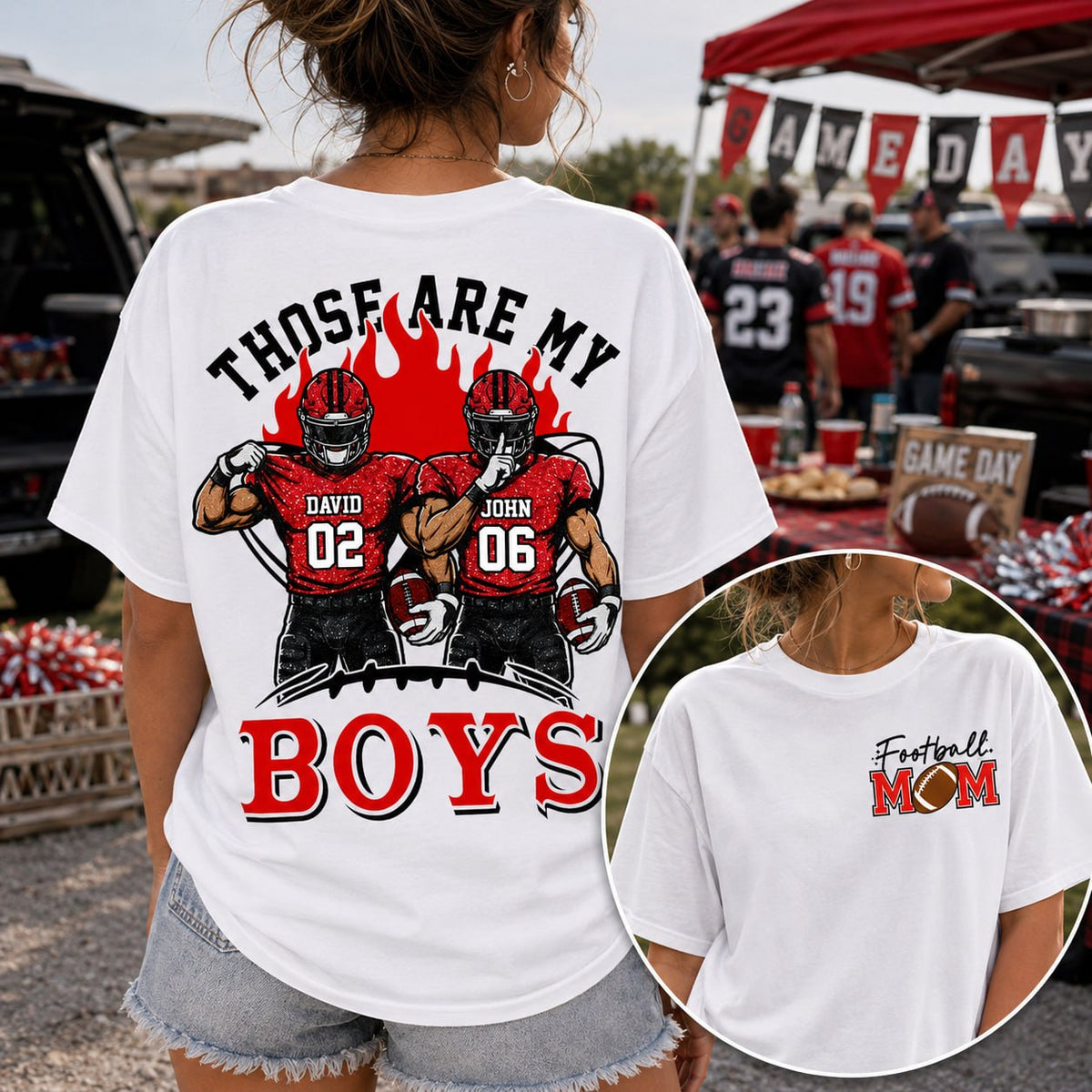 Personalized Those Are My Boys Shirt, Custom Football Mom Shirt, Gift For Sports Lovers T1807