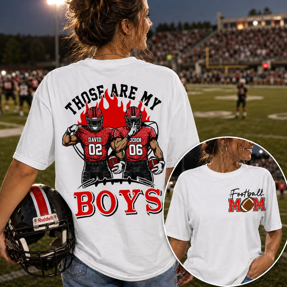 Personalized Those Are My Boys Shirt, Custom Football Mom Shirt, Gift For Sports Lovers T1807