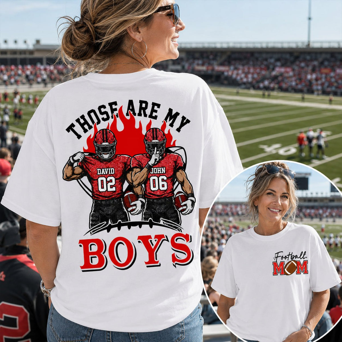 Personalized Those Are My Boys Shirt, Custom Football Mom Shirt, Gift For Sports Lovers T1807