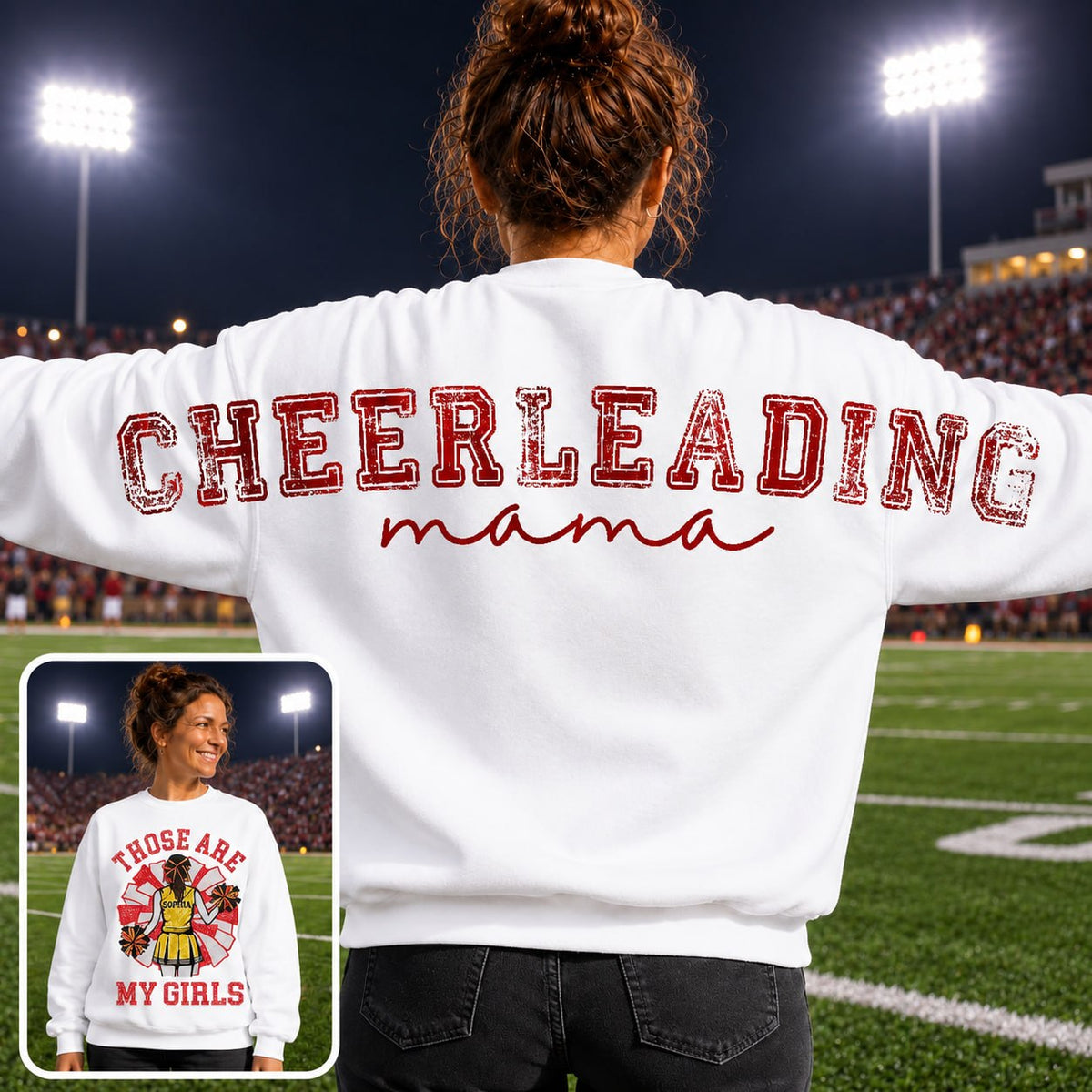 Personalized That's My Girl Cheerleading Mom Shirt, Custom Large Back Graphic Cheer, Gift For Cheer Mom Cheerleader Lovers MI209