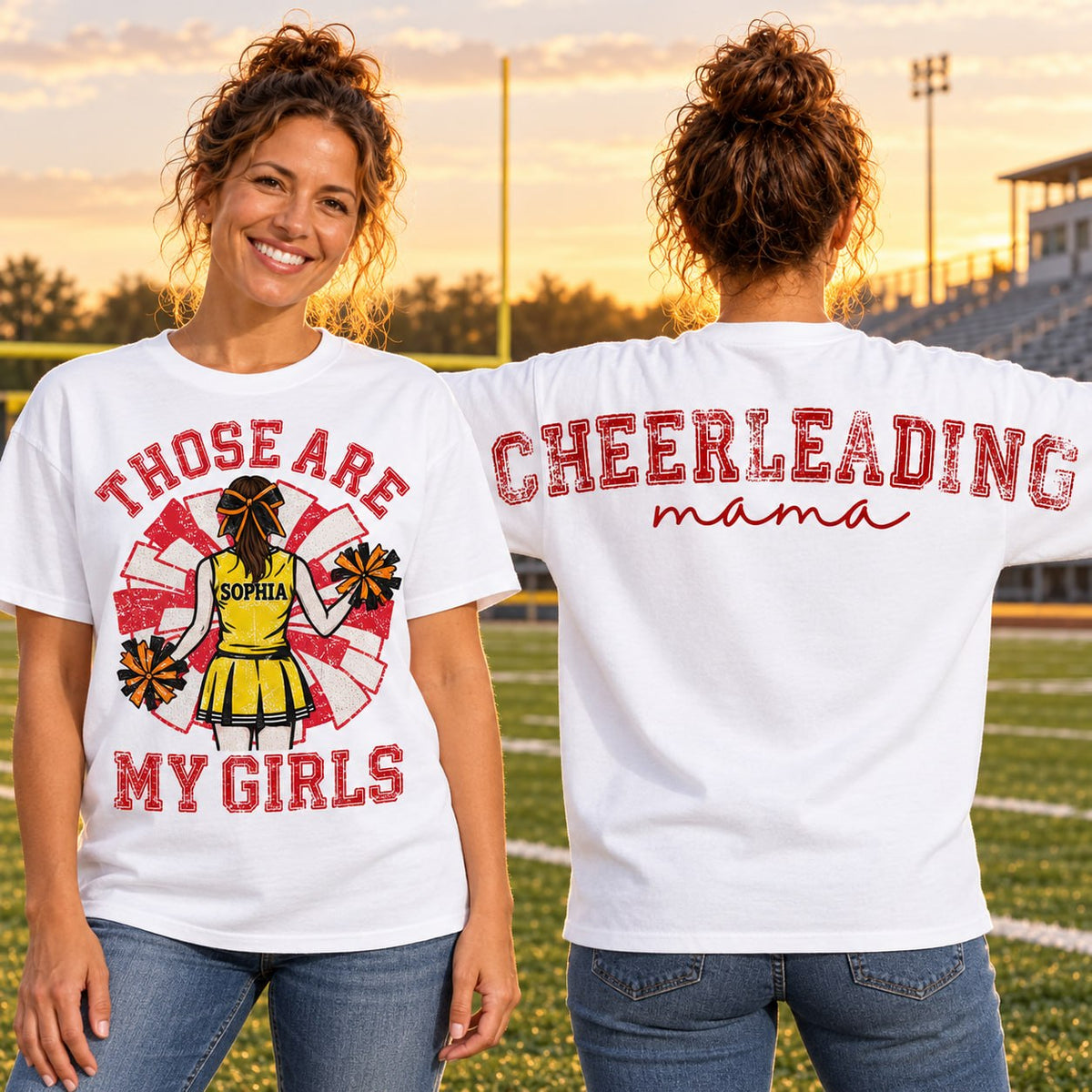 Personalized That's My Girl Cheerleading Mom Shirt, Custom Large Back Graphic Cheer, Gift For Cheer Mom Cheerleader Lovers MI209