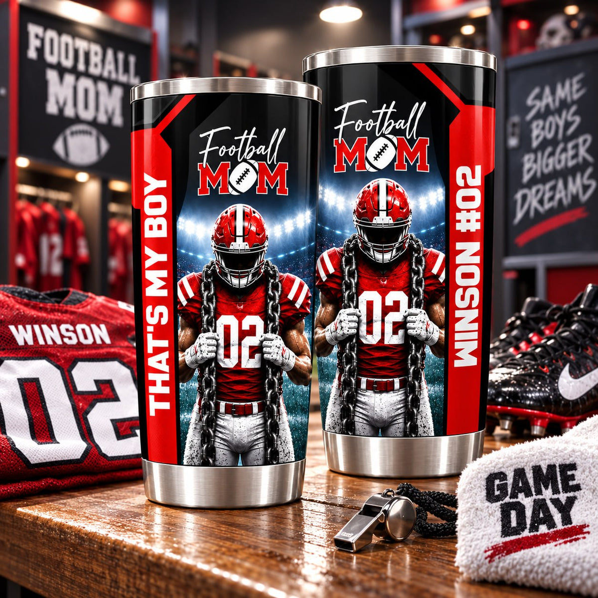 Personalized That's My Boy Tumbler Custom Football Mom Gift For Sports Mom Gameday T1807