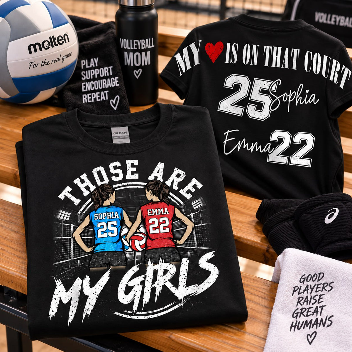 Personalized Those Are My Girls Volleyball Mom Shirt, Custom Sports Mom Gameday Shirt T1807
