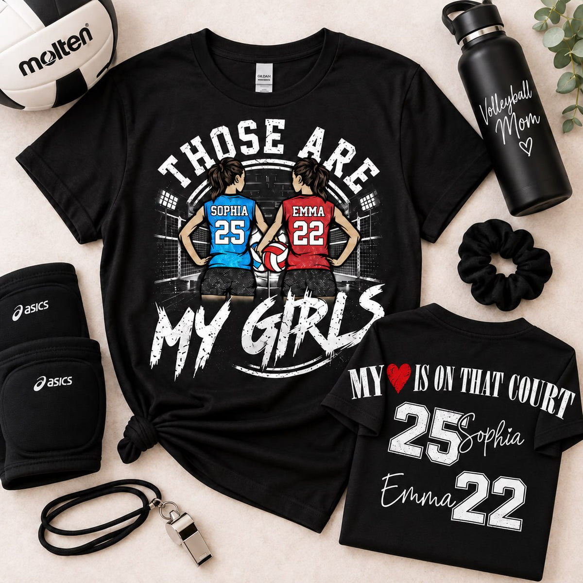 Personalized Those Are My Girls Volleyball Mom Shirt, Custom Sports Mom Gameday Shirt T1807