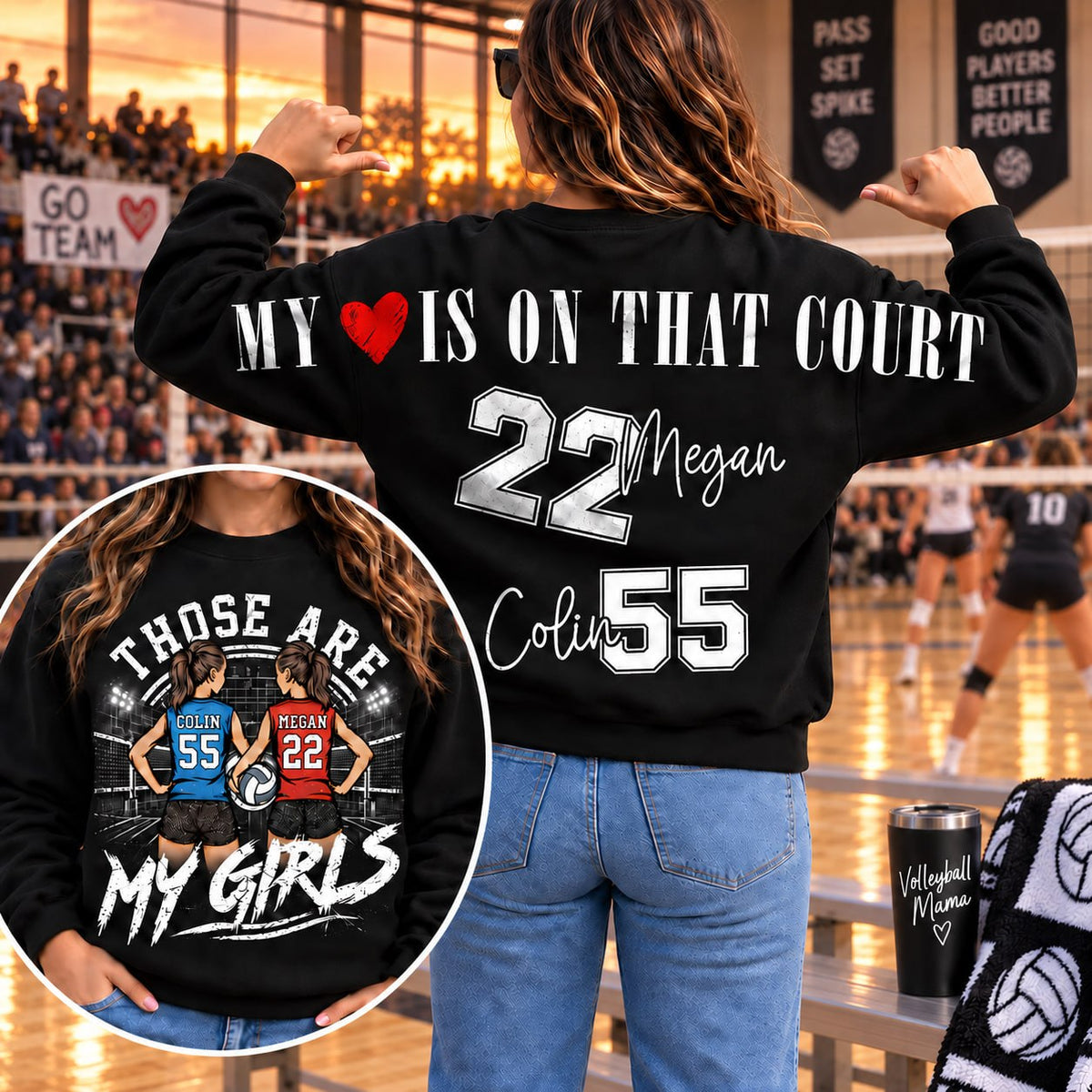 Personalized Those Are My Girls Volleyball Mom Shirt, Custom Sports Mom Gameday Shirt T1807