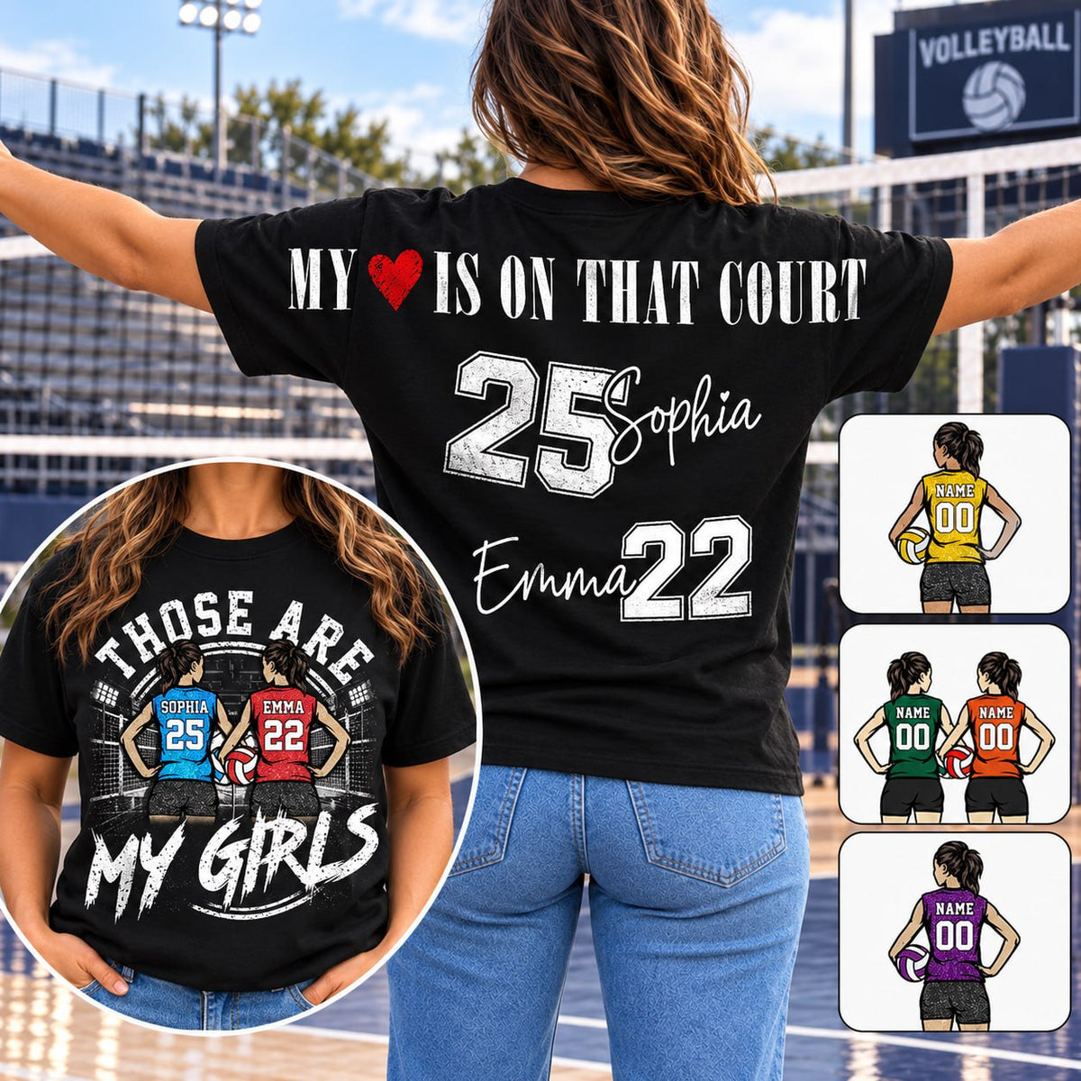 Personalized Those Are My Girls Volleyball Mom Shirt, Custom Sports Mom Gameday Shirt T1807