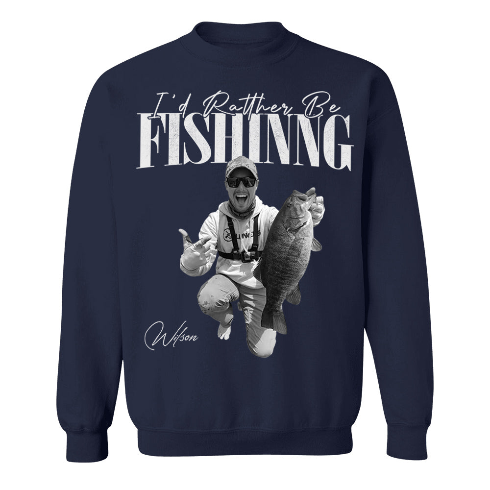 I'd Rather Be Fishing – Washed Tee Retro Bootleg Shirt For Fishing Na02