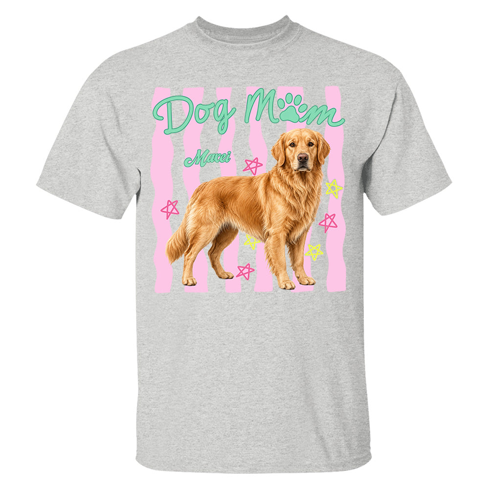 Personalized Dog Mom Shirt, Everyday Striped Shirt, Preppy Dog Mama, Gift For Dog Lover T1807 Pt99