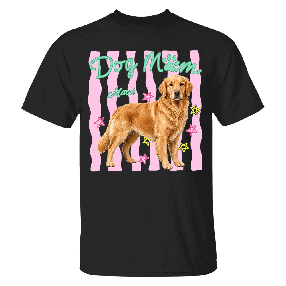 Personalized Dog Mom Shirt, Everyday Striped Shirt, Preppy Dog Mama, Gift For Dog Lover T1807 Pt99