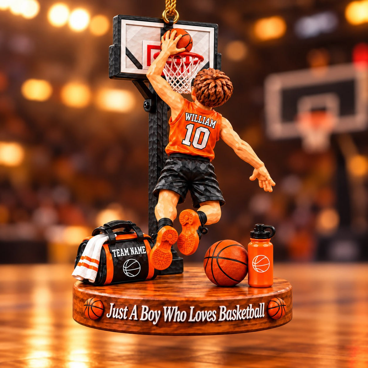 Custom Just A Boy Who Loves Basketball Ornament, Christmas Tree Decoration, Basketball Gift Na02 T24 NT01
