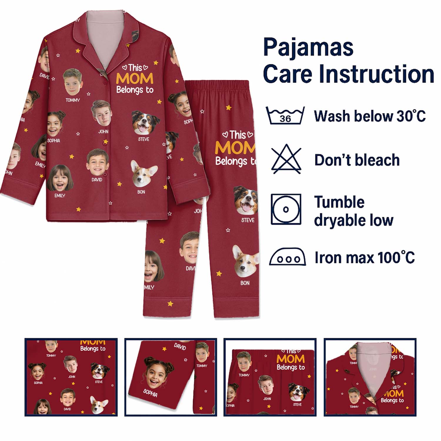 This Nana & Papa Belongs To - Personalized Family Photos Pajama NA04 Pt99