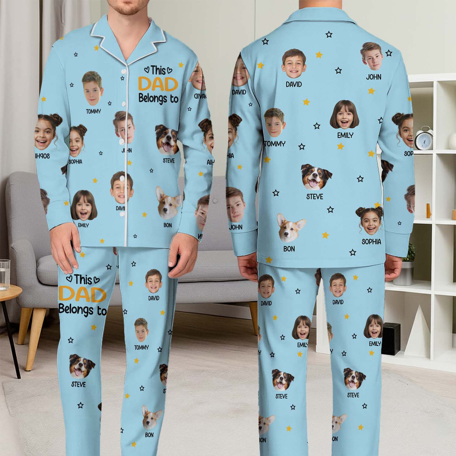 This Nana & Papa Belongs To - Personalized Family Photos Pajama NA04 Pt99