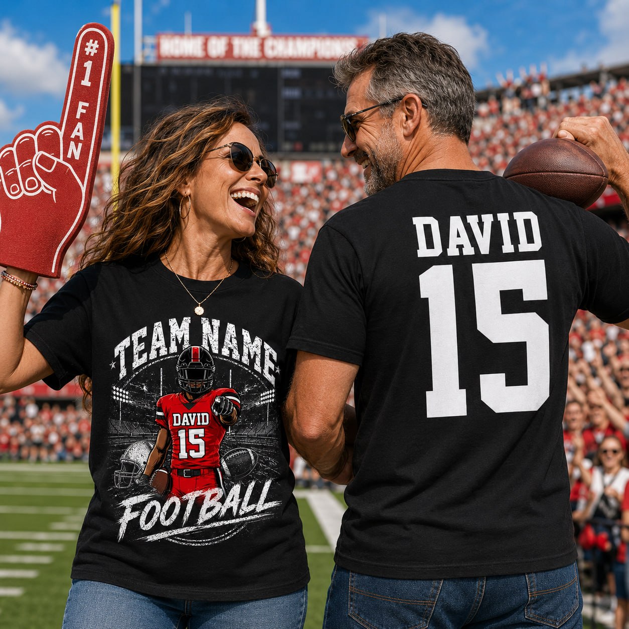 Personalized American Football Team Shirt - Football GameDay Custom Shirt Na02
