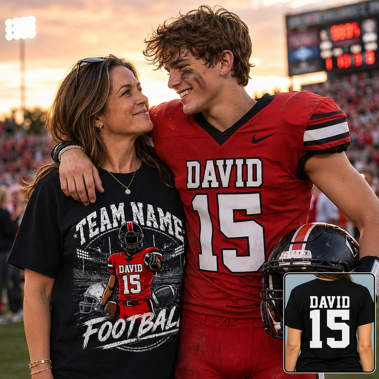 Personalized American Football Team Shirt - Football GameDay Custom Shirt Na02