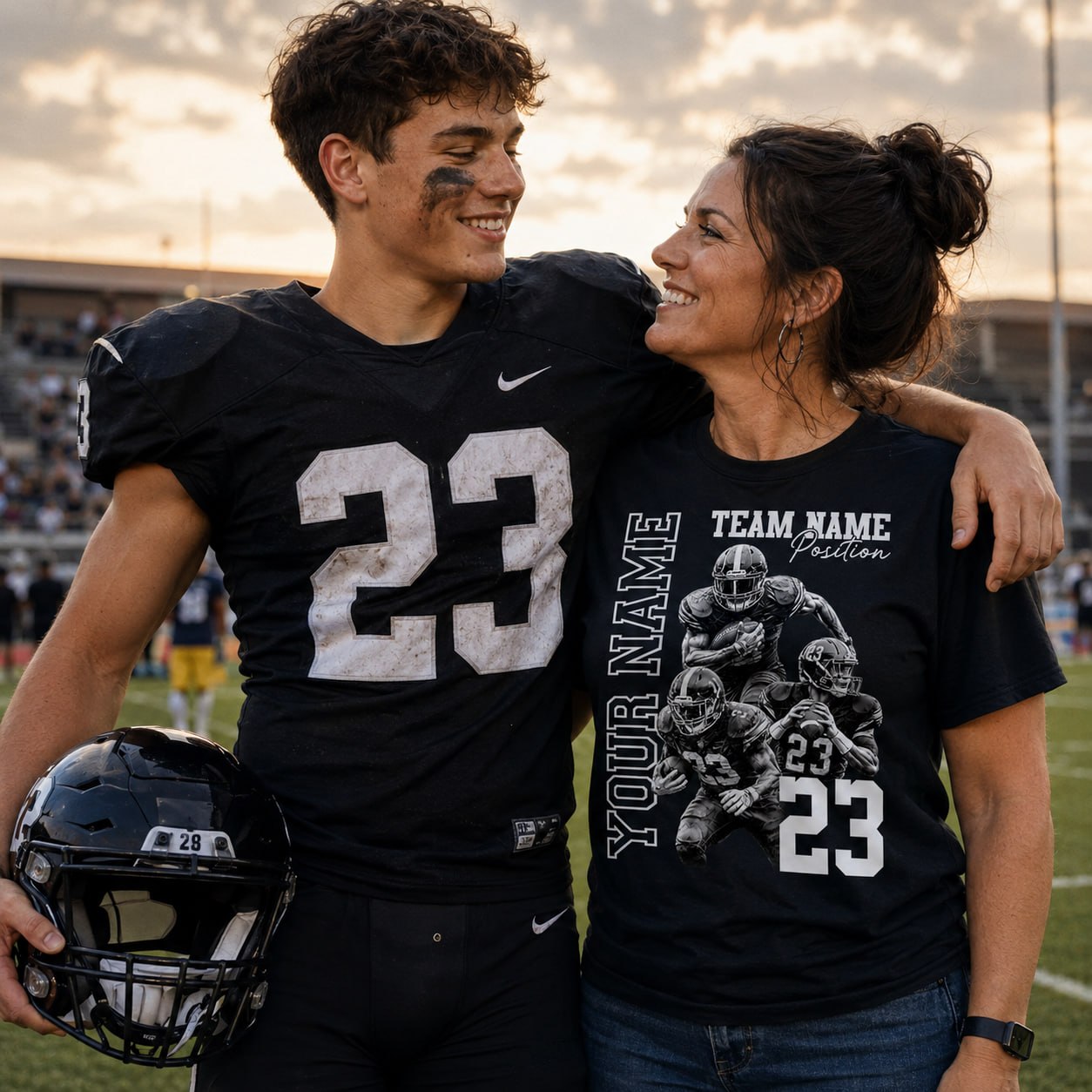 Customized American Football Photos Collage Shirt, Personalized Football Shirt With Name & Number, Football Team Gift Na02