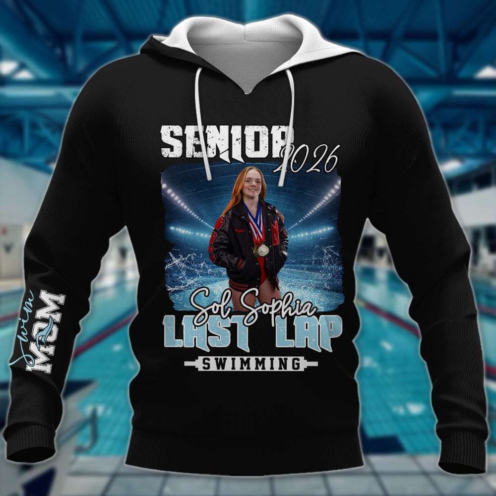 Senior Last Lap Shirt - Custom Photo Swimmer Shirt - Swimmer Senior Night Gift A2110