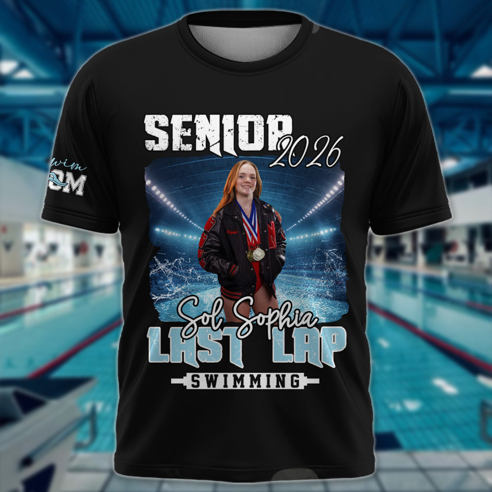 Senior Last Lap Shirt - Custom Photo Swimmer Shirt - Swimmer Senior Night Gift A2110
