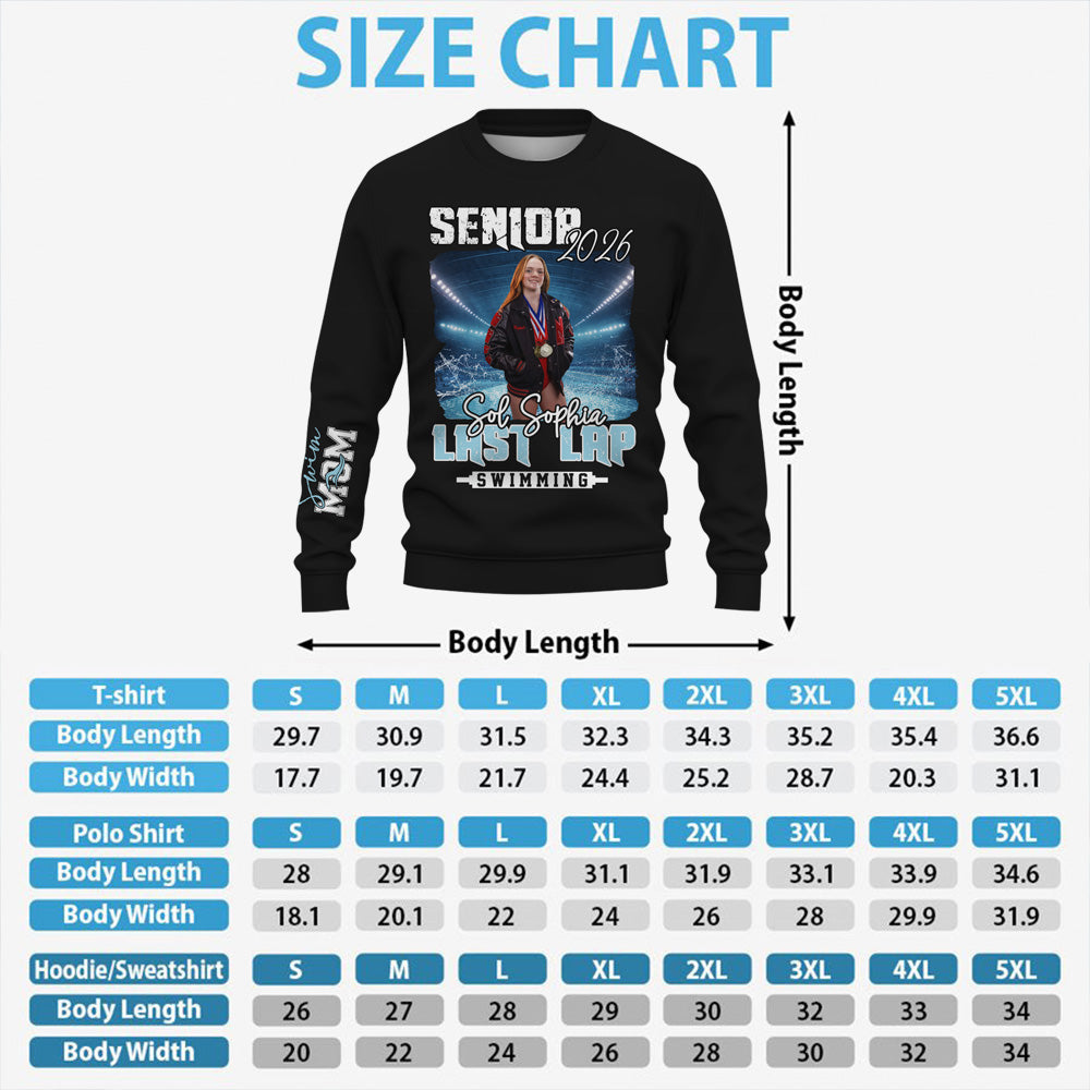 Senior Last Lap Shirt - Custom Photo Swimmer Shirt - Swimmer Senior Night Gift A2110