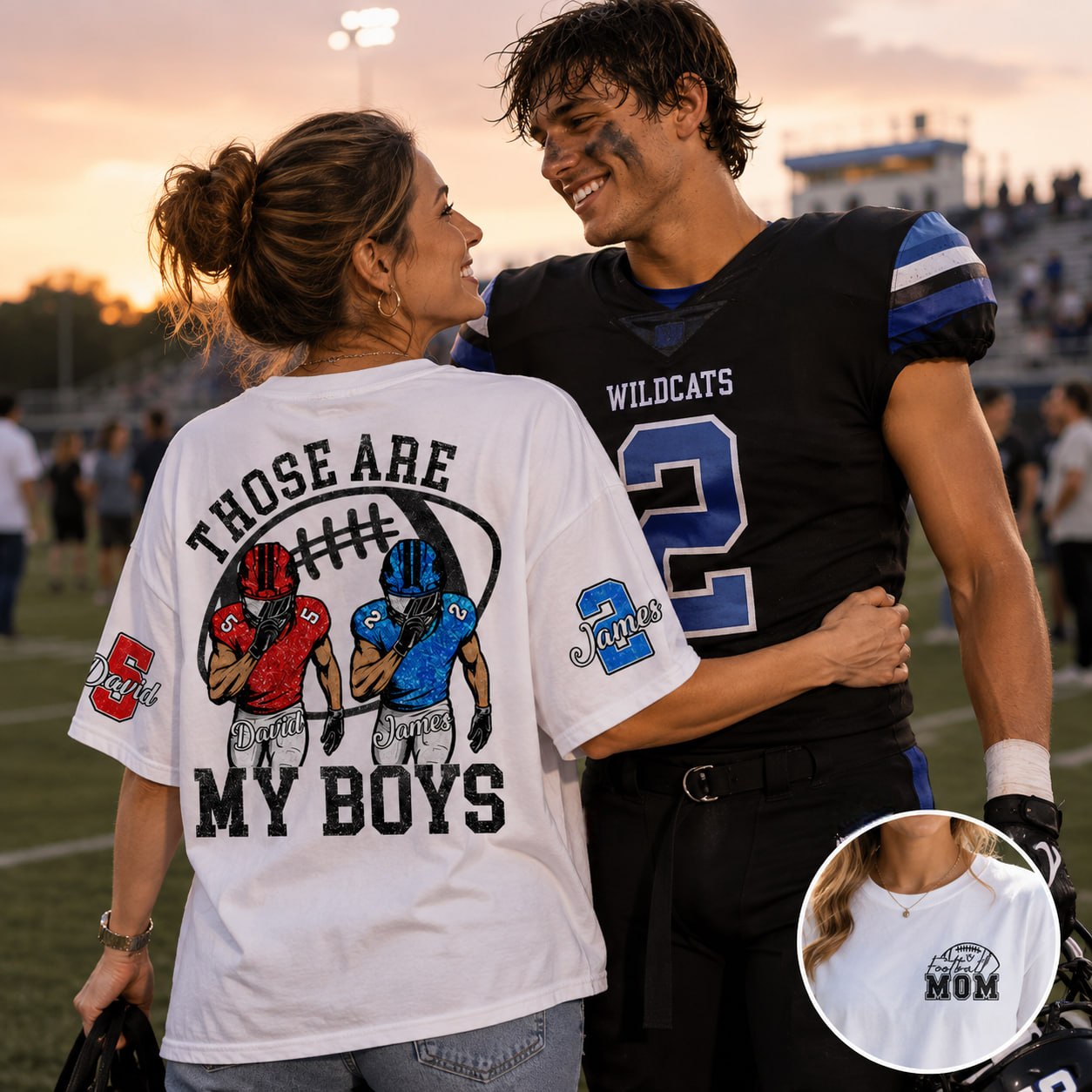 I Will Always Be Your Biggest Fan, Personalized Football Shirt,  Football Kids Game Day Tee Na02