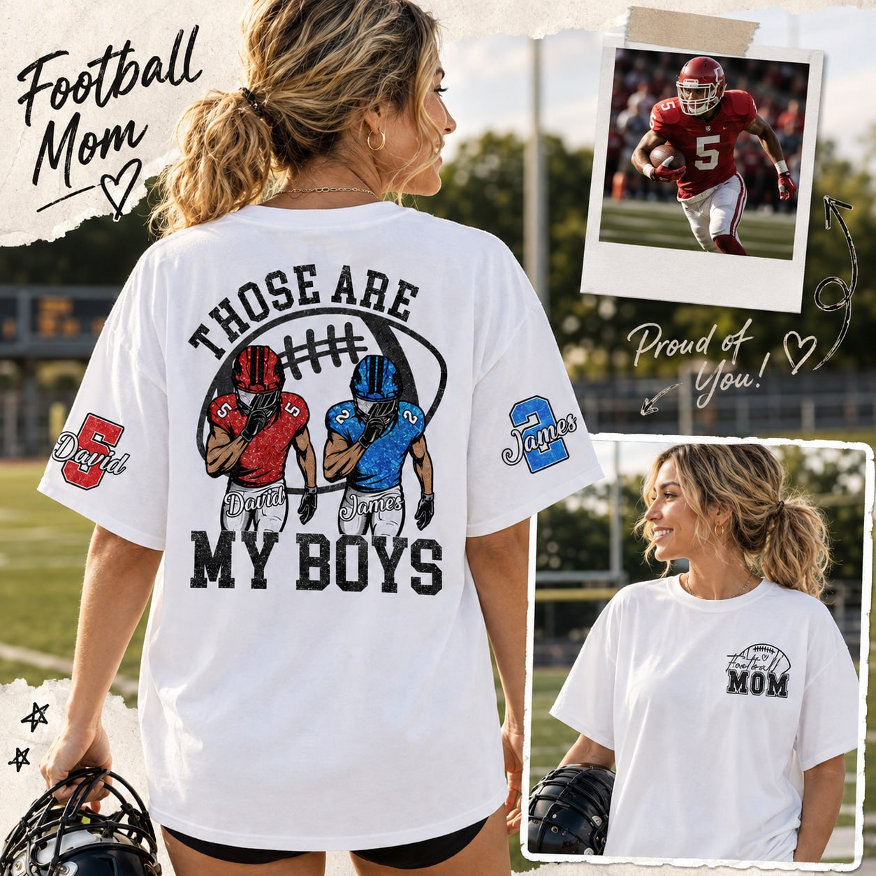 I Will Always Be Your Biggest Fan, Personalized Football Shirt,  Football Kids Game Day Tee Na02