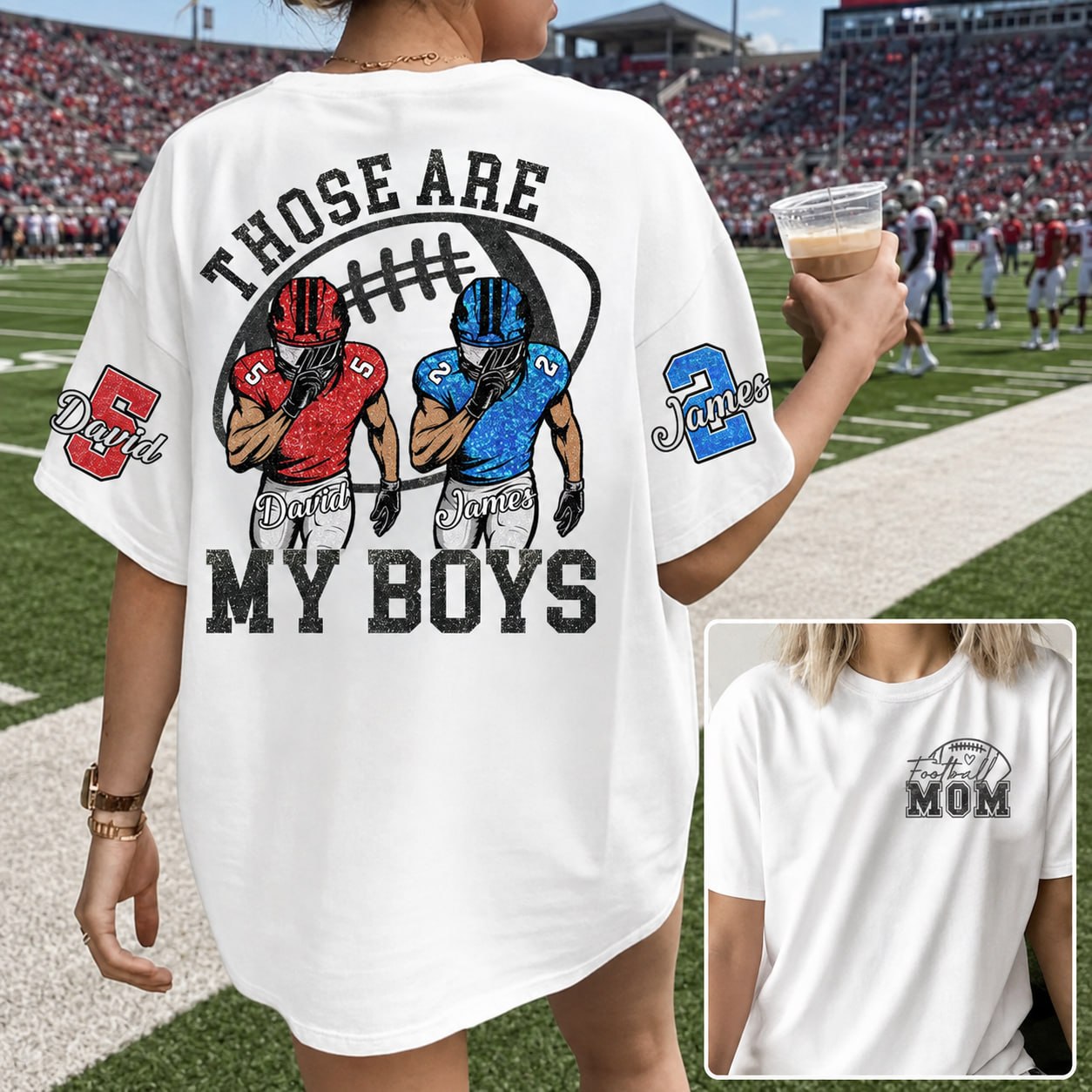 I Will Always Be Your Biggest Fan, Personalized Football Shirt,  Football Kids Game Day Tee Na02