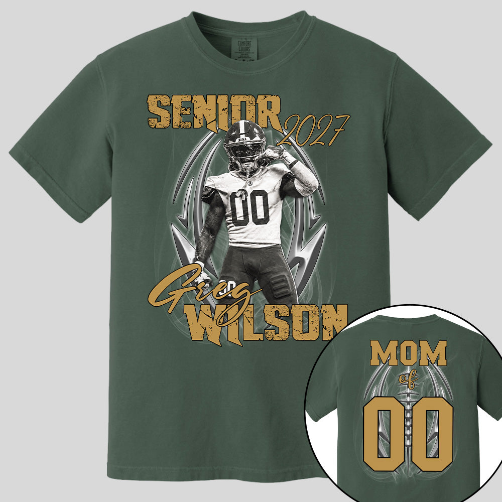 Personalized Senior Football Mom , Custom Photo Football  Shirt, Gift For Football Mom, Dad, Football Family A2110 Pt99