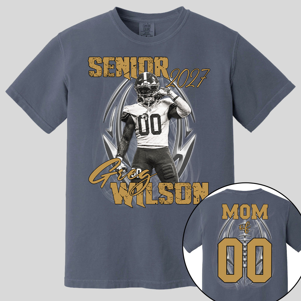 Personalized Senior Football Mom , Custom Photo Football  Shirt, Gift For Football Mom, Dad, Football Family A2110 Pt99