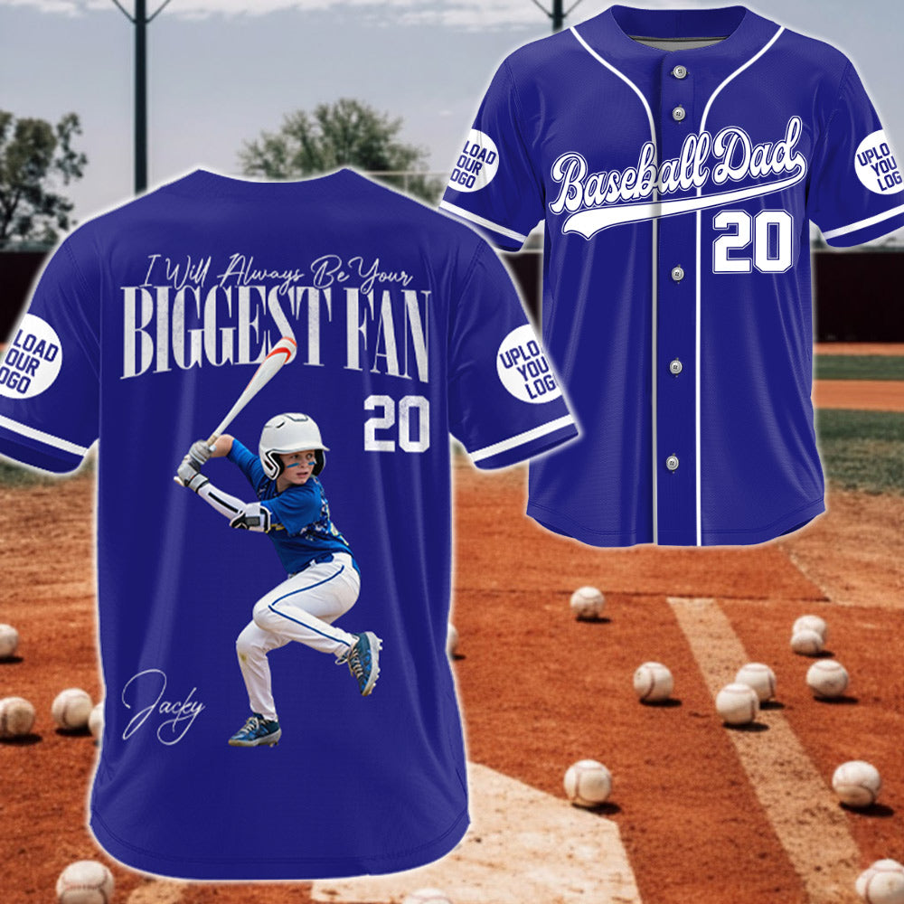 I'll Be Your Biggest Fan, Custom Photo Baseball Game Day Baseball Jersey, Gift For Baseball Lovers Na02 Li29