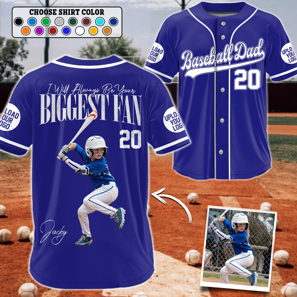 I'll Be Your Biggest Fan, Custom Photo Baseball Game Day Baseball Jersey, Gift For Baseball Lovers Na02 Li29