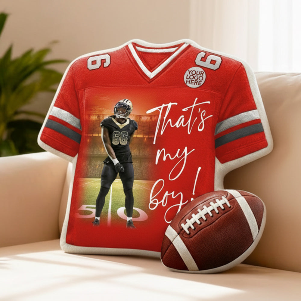 Custom Photo Football GameDay Ugly Plush Pillow Gift For Football Lovers - Personalized Gift For Football Player Hv01