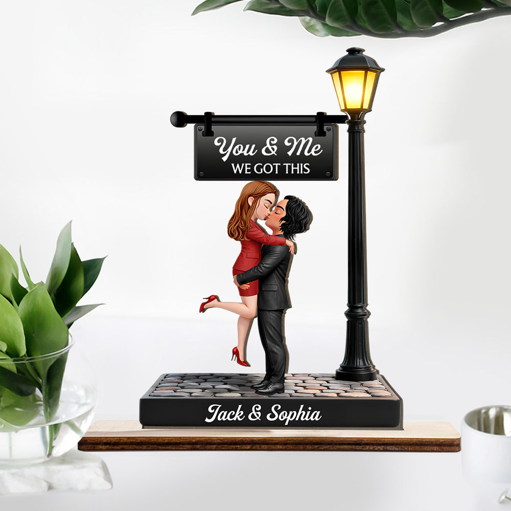 Timeless Love Under The Light - Personalized Wooden Plaque - Heartfelt Valentine's Day Gift For Couple Na02 T24