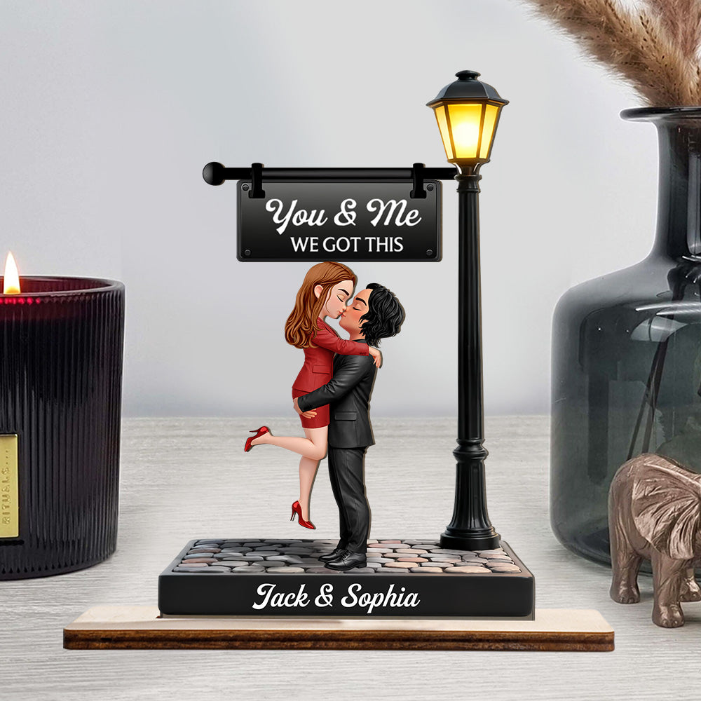 Timeless Love Under The Light - Personalized Wooden Plaque - Heartfelt Valentine's Day Gift For Couple Na02 T24