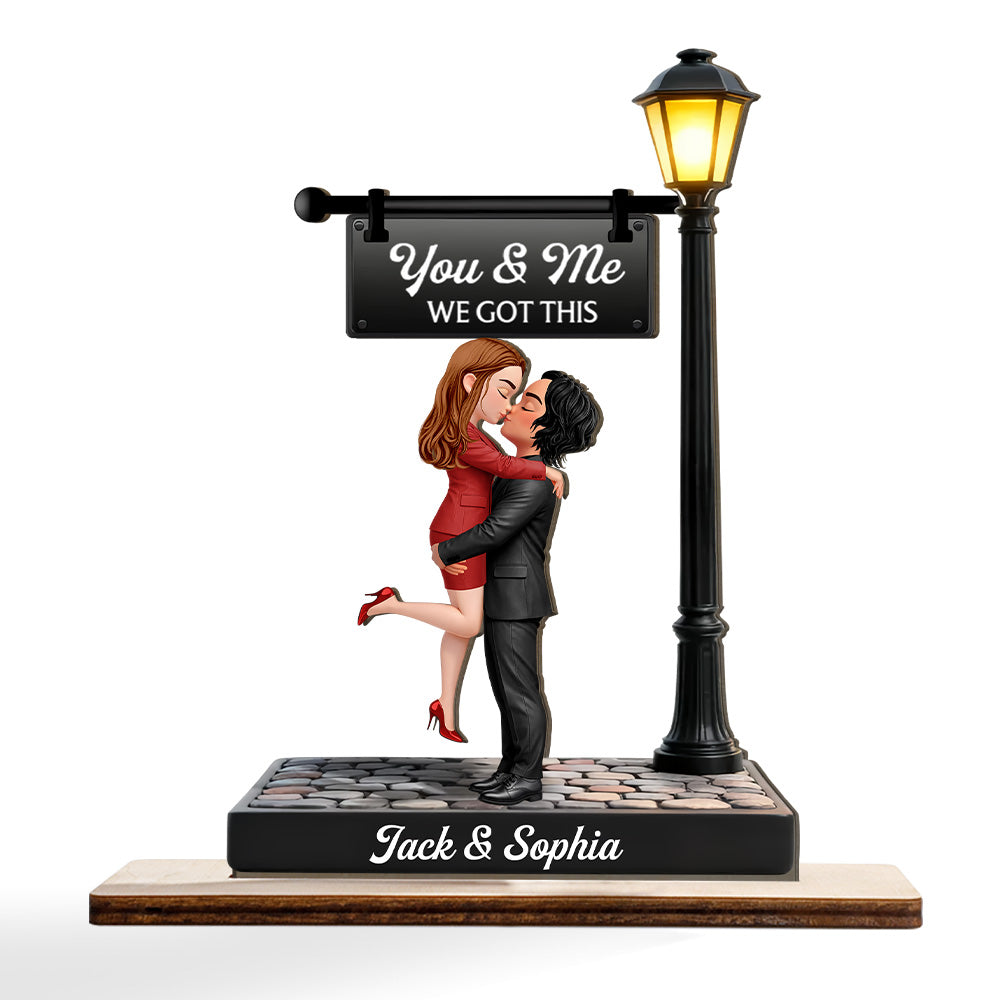 Timeless Love Under The Light - Personalized Wooden Plaque - Heartfelt Valentine's Day Gift For Couple Na02 T24