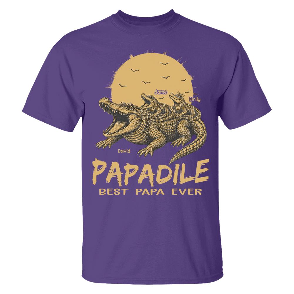 Custom Papadile Crocodile Papa Shirt, Alligator Dad Gift L0411 Hv01