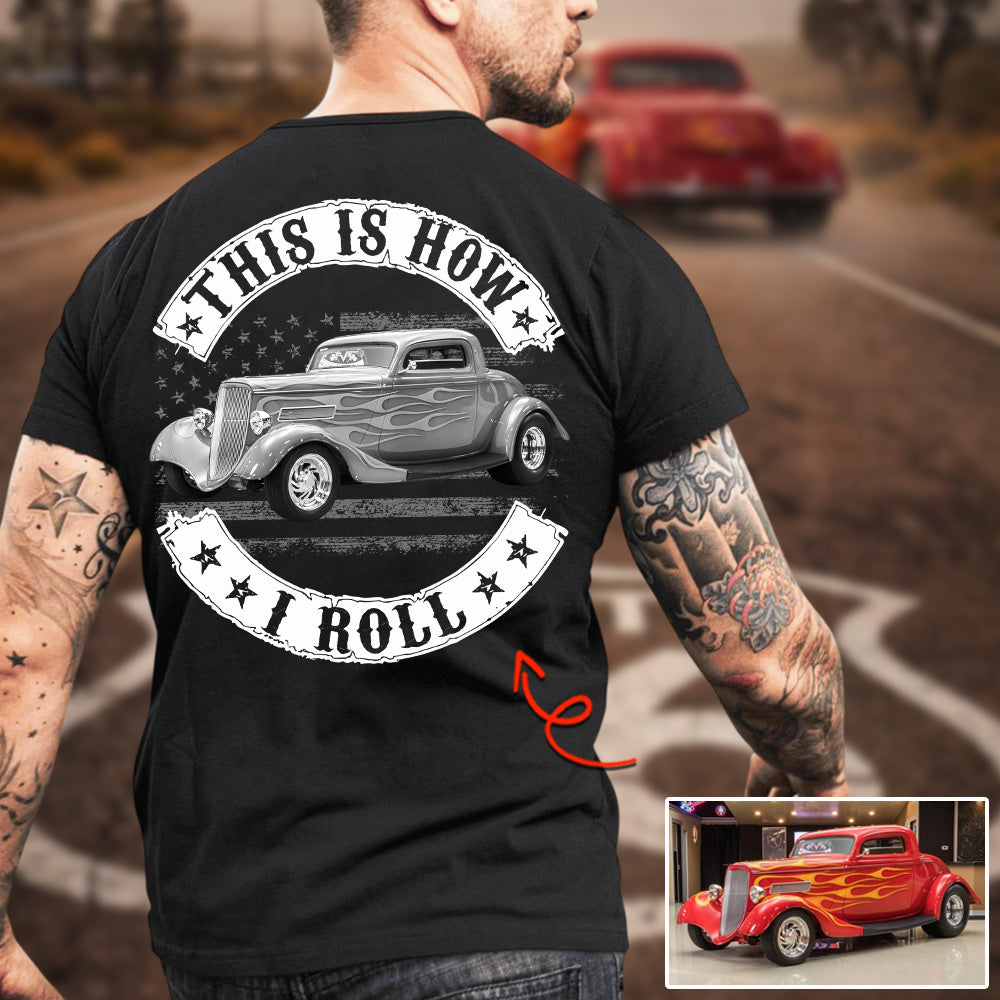 Personalized Car's Photo Shirt -  Washed Tee Retro Shirt for Car Lovers A2110 Li29