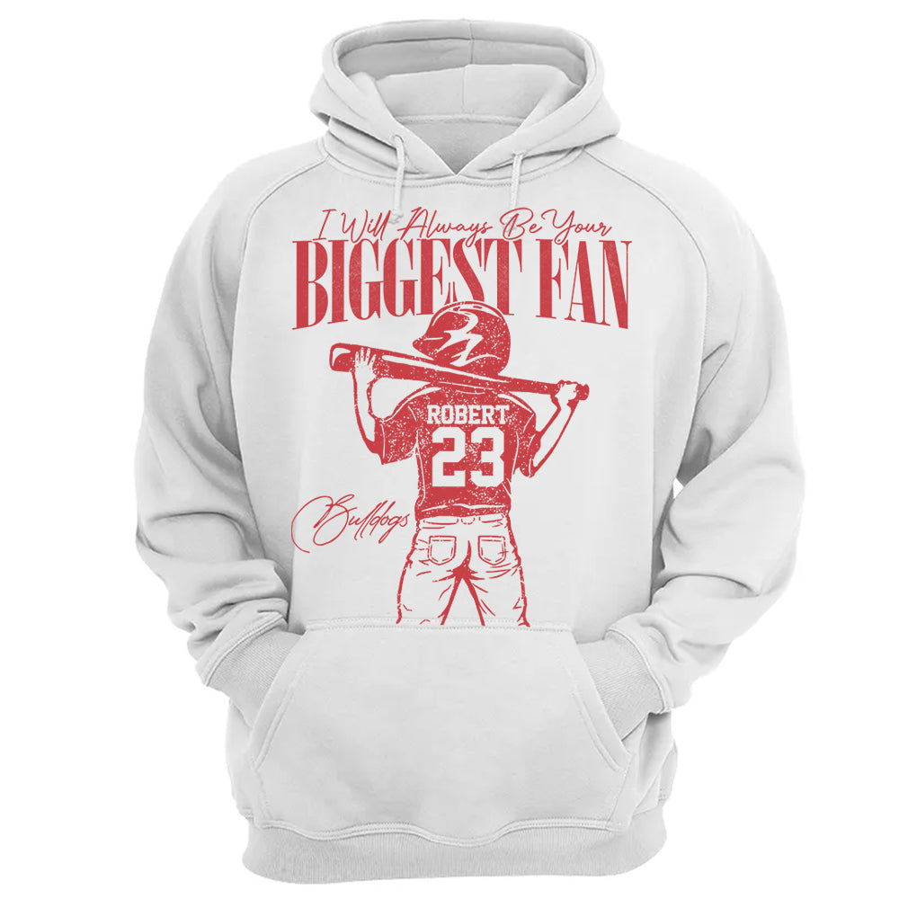 I'll Always Be Your Biggest Fan - Personalized Mascot, Name & Number Baseball Player A2110